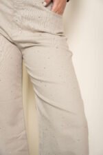 CURVA PANTALON BEIG CON BRILLO - Imagen 4